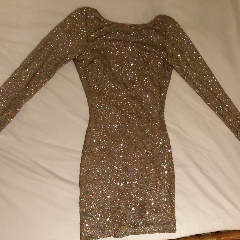 Gold Milena cocktail dress
